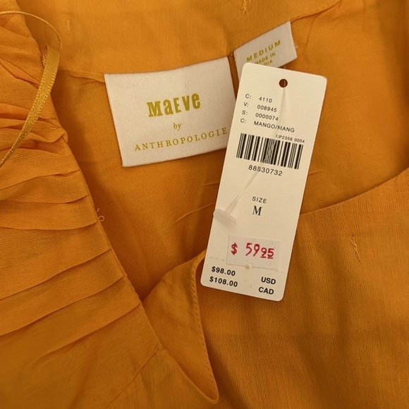 NWT Size M - Anthropologie Puff-Sleeve Blouse - Picture 15 of 15